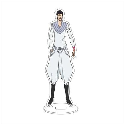 White and gray acrylic bleach character standee featuring an anime figure in a formal outfit with black boots, 16cm tall