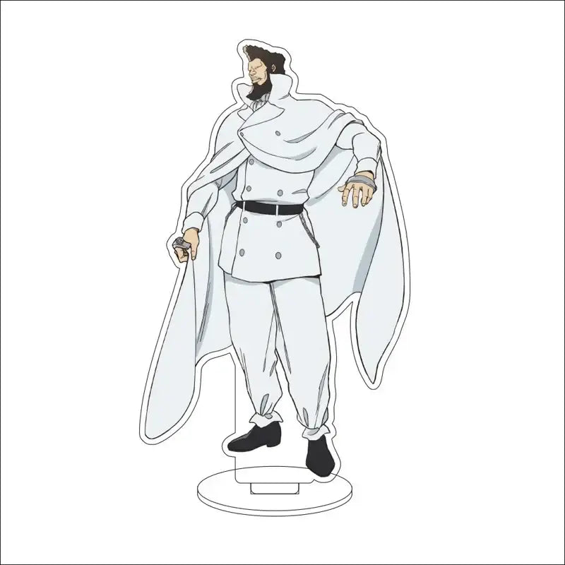 White acrylic bleach character standee featuring a long coat and black shoes 16cm display figure