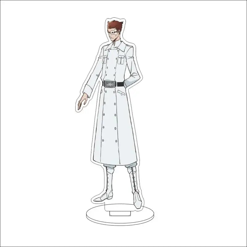 White acrylic bleach character standee featuring a red-haired anime figure in a long coat 16cm display figure