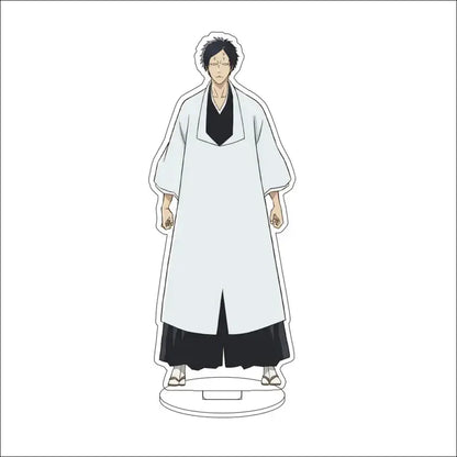 Bleach character acrylic standee featuring white and black anime figure in long white robe over dark pants 16cm display figure