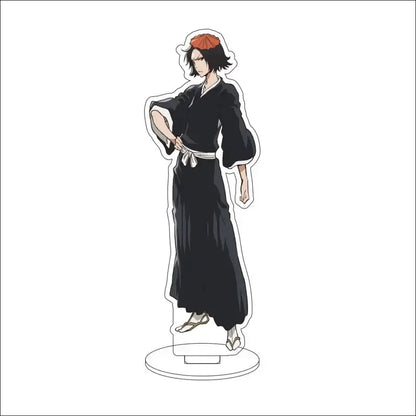Bleach character black and white acrylic standee featuring an anime figure in a traditional robe with orange hair accessory