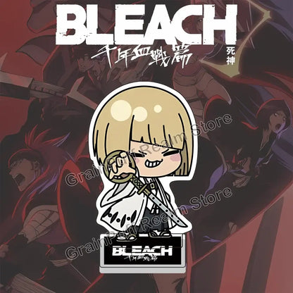 Bleach ichigo acrylic stand featuring a chibi blonde character design with sword details for anime collection display