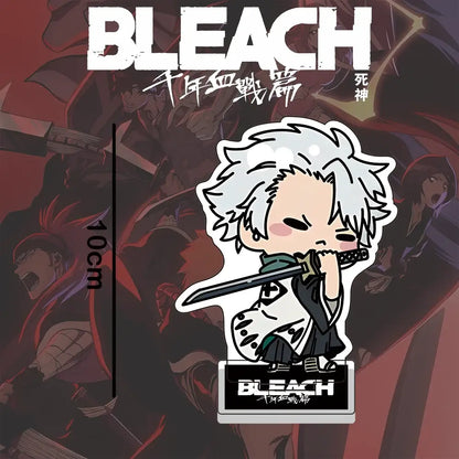 Bleach ichigo clear acrylic character stand with chibi white-haired figure and black sword for anime collection display