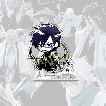 Purple and black chibi-style bleach ichigo acrylic standee holding a sword 10cm figure collectible display