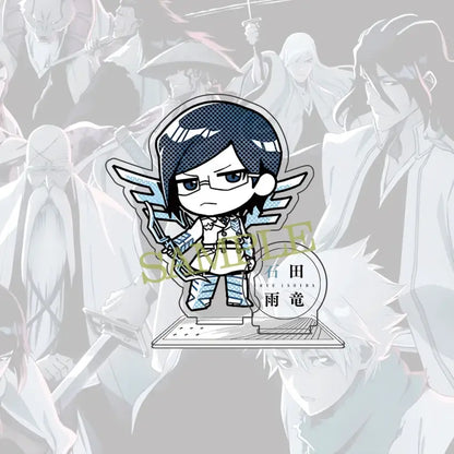 Bleach ichigo acrylic standee featuring a 10cm clear acrylic figure with chibi design dark blue hair and wing accessories