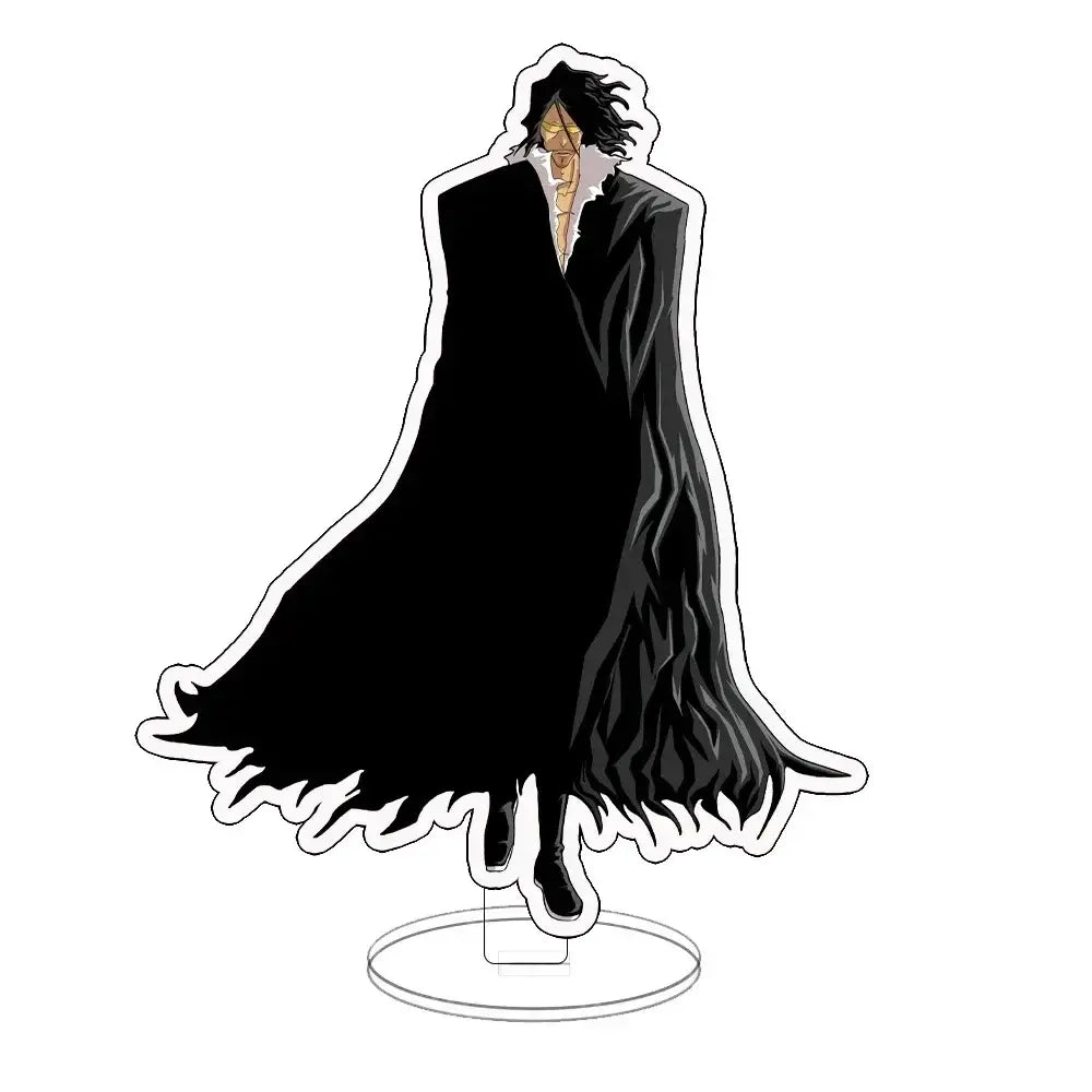 Black acrylic standee of ulquiorra cifer in long coat for bleach ichigo acrylic standee double sided desk figure