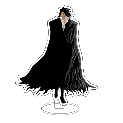 Black acrylic standee of ulquiorra cifer in long coat for bleach ichigo acrylic standee double sided desk figure