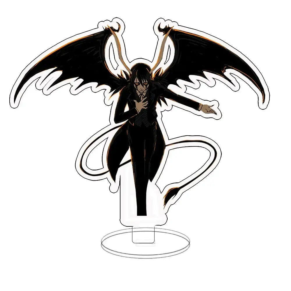 Black-winged anime devil figure on clear acrylic stand in bleach ichigo acrylic standee double-sided desk figure