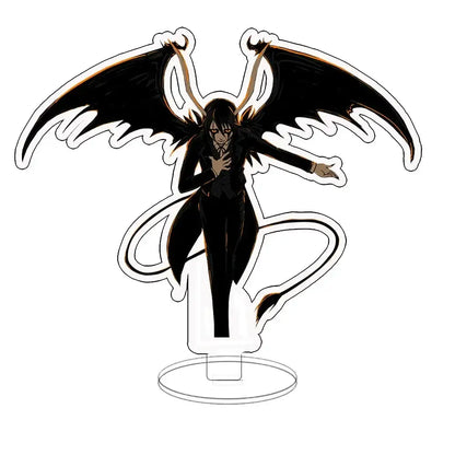 Black-winged anime devil figure on clear acrylic stand in bleach ichigo acrylic standee double-sided desk figure