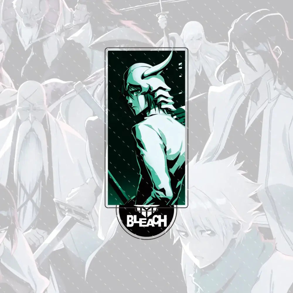 Bleach Ichigo & Orihime acrylic stand featuring a sleek 15cm green and black ulquiorra cifer acrylic stand figure