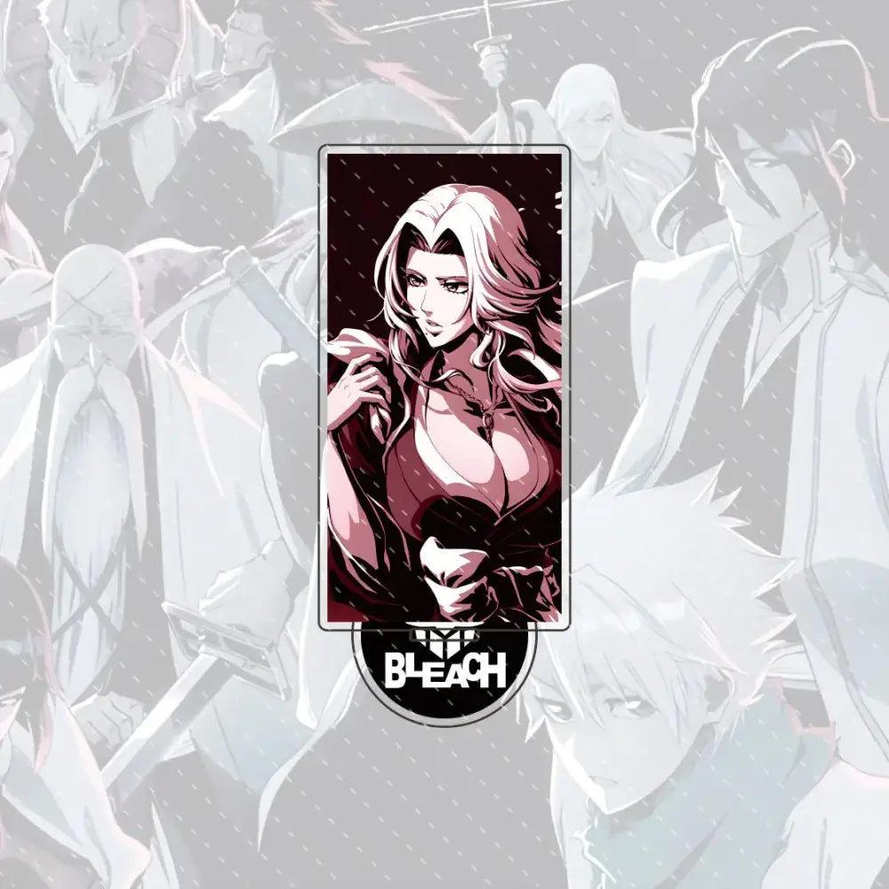 Bleach Ichigo and Orihime acrylic stand figure with compact 15cm size featuring anime character in dark red outfit