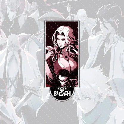 Bleach Ichigo and Orihime acrylic stand figure with compact 15cm size featuring anime character in dark red outfit