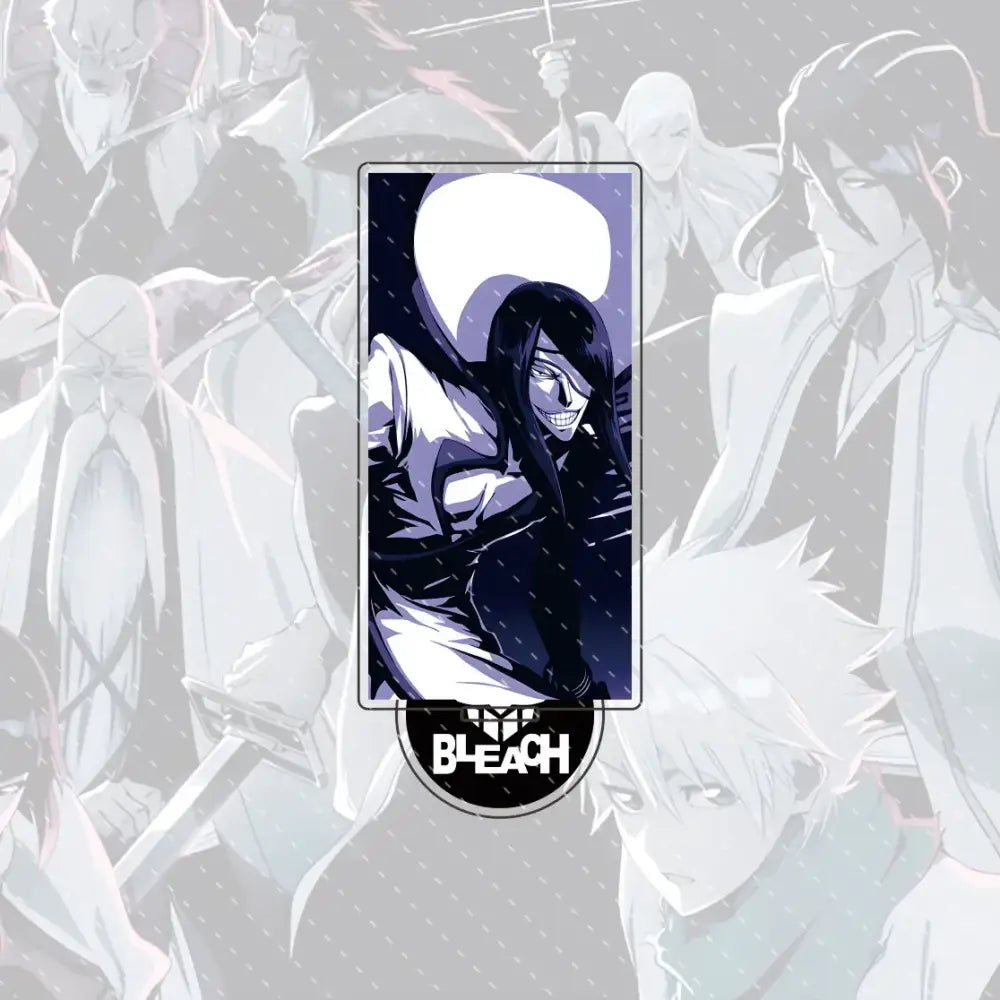 Bleach ichigo and orihime compact 15cm acrylic stand figure featuring a dark purple and white stylized anime character