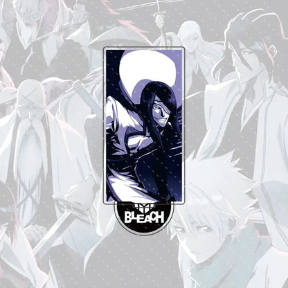 Bleach ichigo and orihime compact 15cm acrylic stand figure featuring a dark purple and white stylized anime character