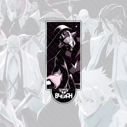 Black and white bleach acrylic stand featuring a skeletal figure in a hooded cloak with bleach logo compact 15cm