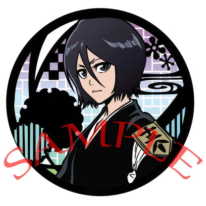 Black anime character enamel badge with short dark hair and gold patch in bleach ichigo pin set badge set