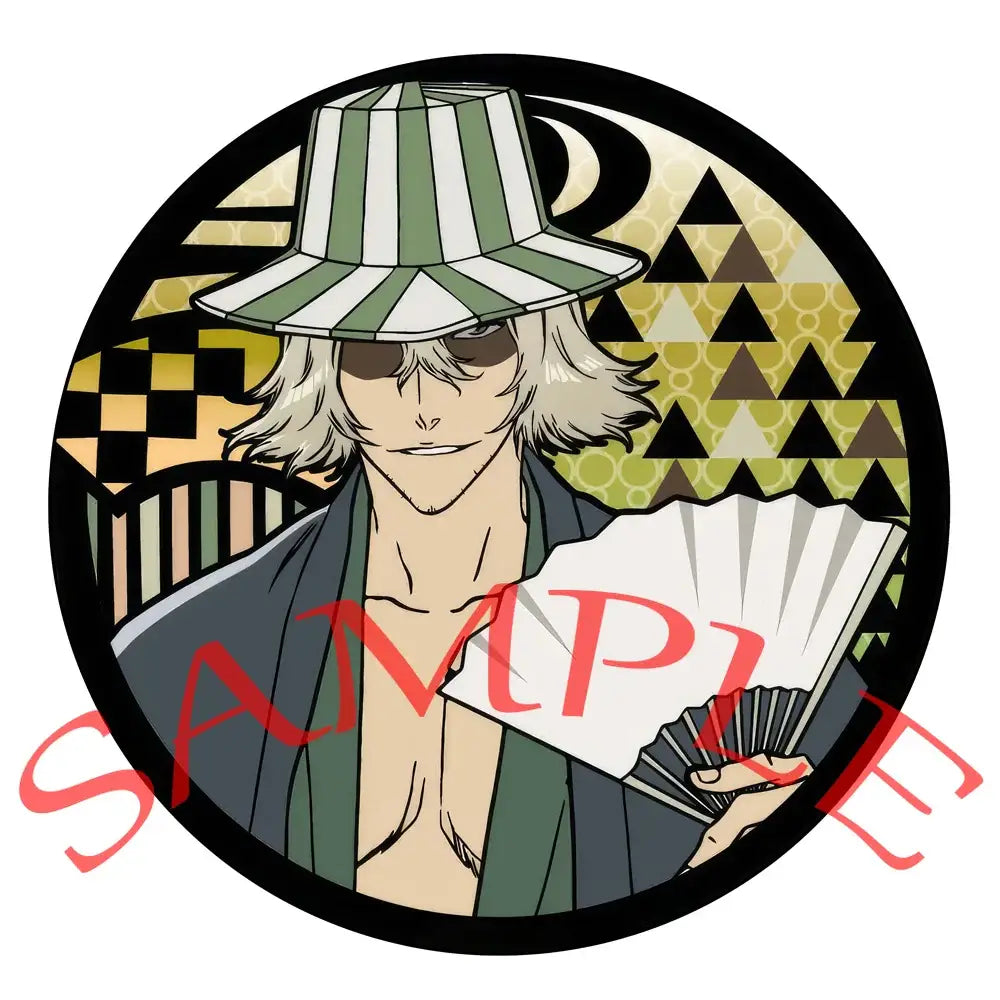 Green and white striped fedora enamel badge worn by anime character in bleach ichigo pin set badge set