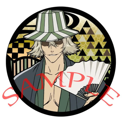 Green and white striped fedora enamel badge worn by anime character in bleach ichigo pin set badge set