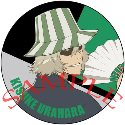 Green and white striped hat enamel badge from the bleach ichigo pin set featuring kisuke urahara design