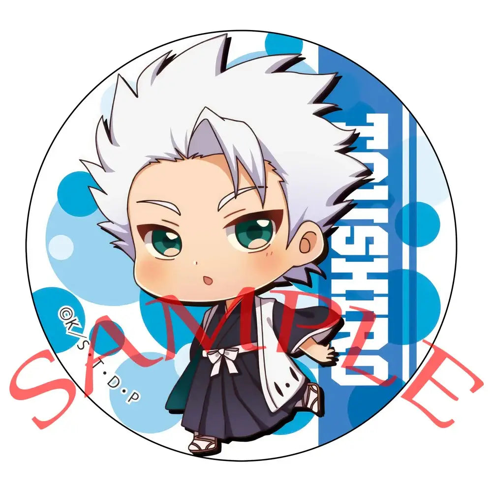 Chibi-style enamel badge from bleach ichigo pin set featuring character with spiky white hair and dark blue attire