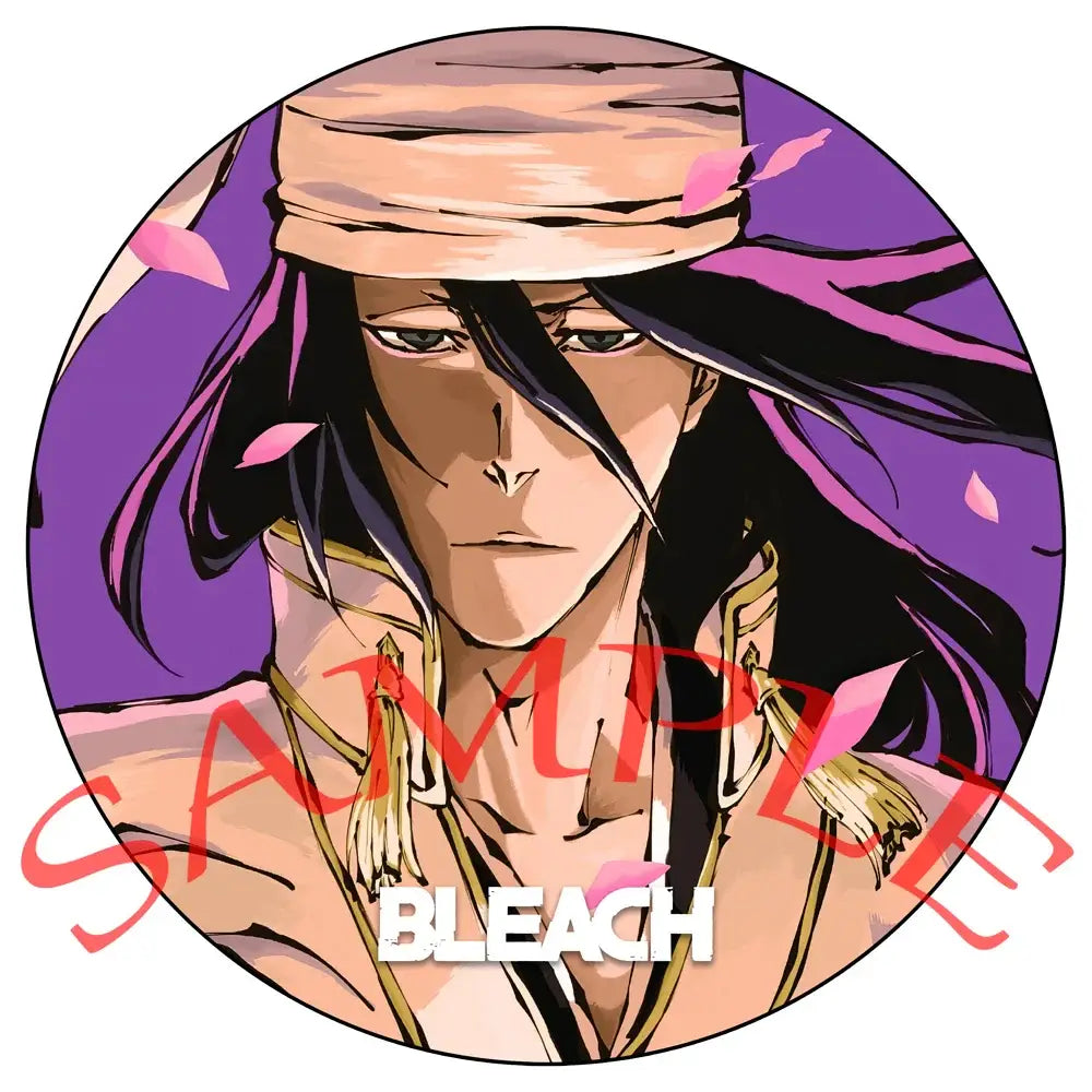 Circular enamel badge featuring an anime character with long dark hair and purple accents from bleach ichigo pin set