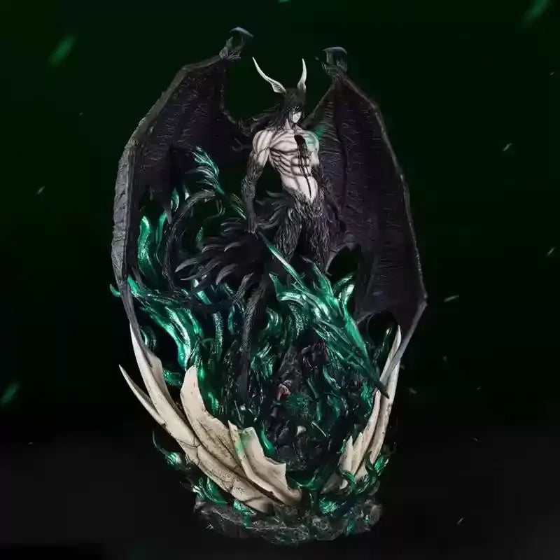 Bleach Ichigo PVC statue 33cm premium display figure in black and green with wings horns and emerald flame base