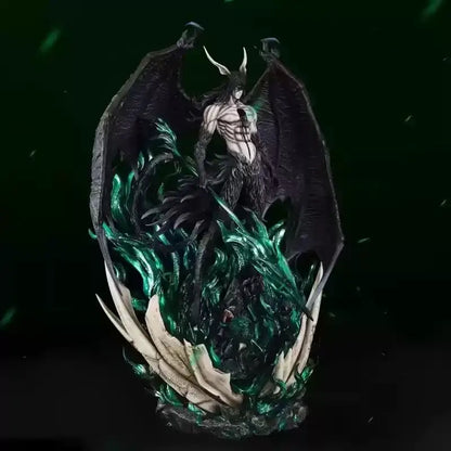 Bleach Ichigo PVC statue 33cm premium display figure in black and green with wings horns and emerald flame base