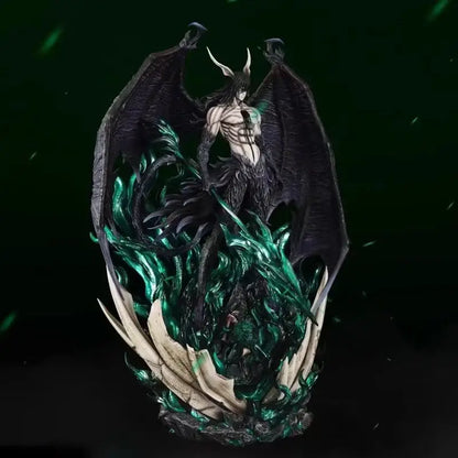 Bleach ichigo pvc statue 33cm with dark winged horned design and intricate green and black detailing for premium display
