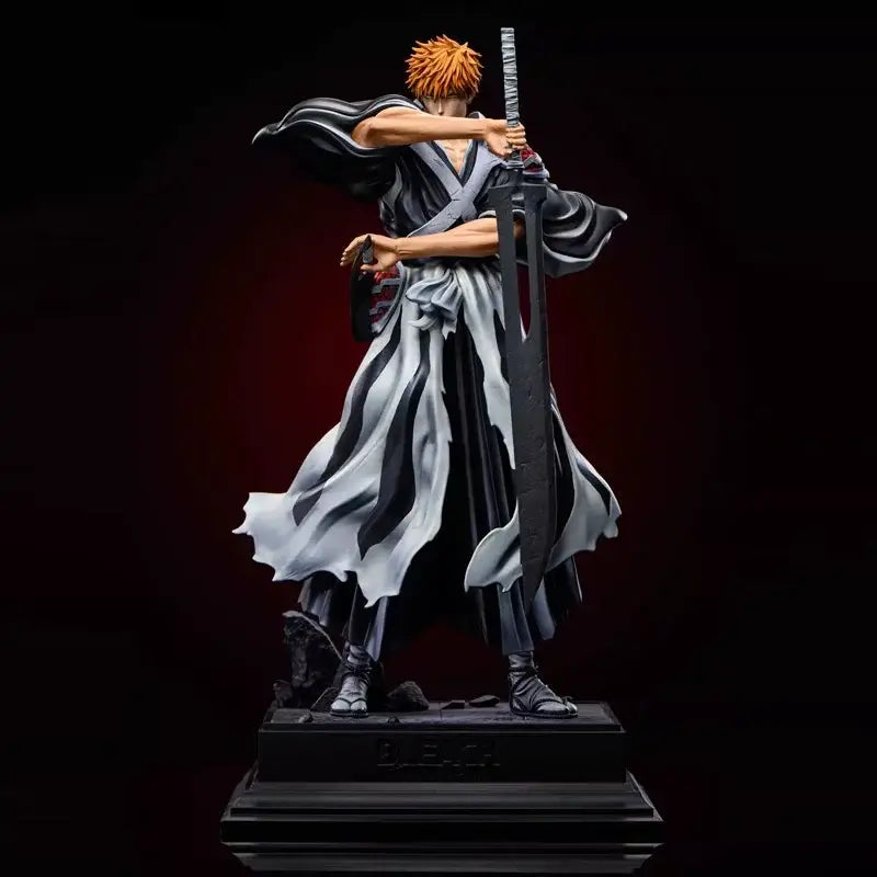 Detailed 35cm resin bleach ichigo pvc statue in thousand-year blood war shinigami form holding zanpakutō sword