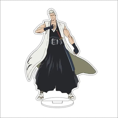 Bleach isshin yuzu michiru white and black acrylic stand figures featuring ichigo kurosaki in soul reaper uniform with sword
