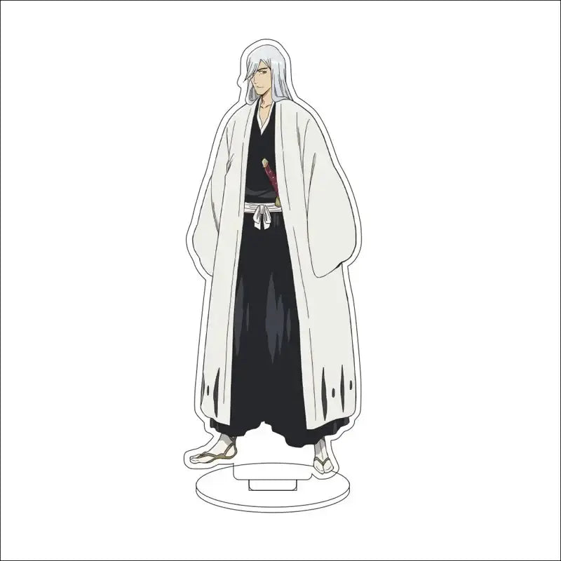 White acrylic stand featuring byakuya kuchiki in full uniform from bleach isshin yuzu michiru acrylic stand figures