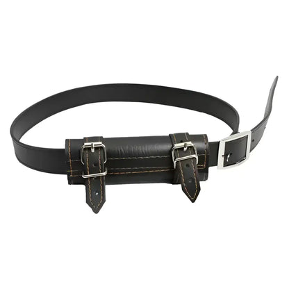 Black leather belt with silver buckle and dual straps for 104cm kurosaki ichigo samurai bleach katana