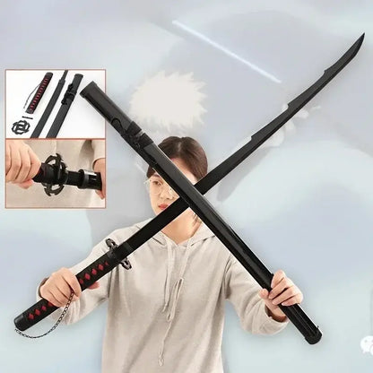 Black plastic replica of kurosaki ichigo samurai sword with red accents 104cm kurosaki ichigo katana blade