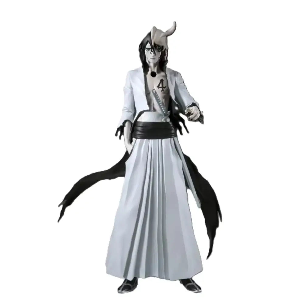 White and black ulquiorra cifer maximatic prize figure in pvc featuring horns and long coat with skirt design