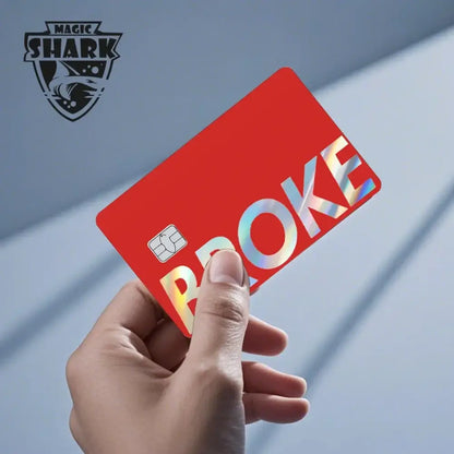 A vibrant red plastic card skin with holographic broke lettering and chip designed for blue eyes white dragon cards