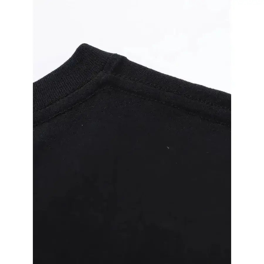 Black cotton t-shirt with ribbed crew neck from the but you wouldnt listen collection