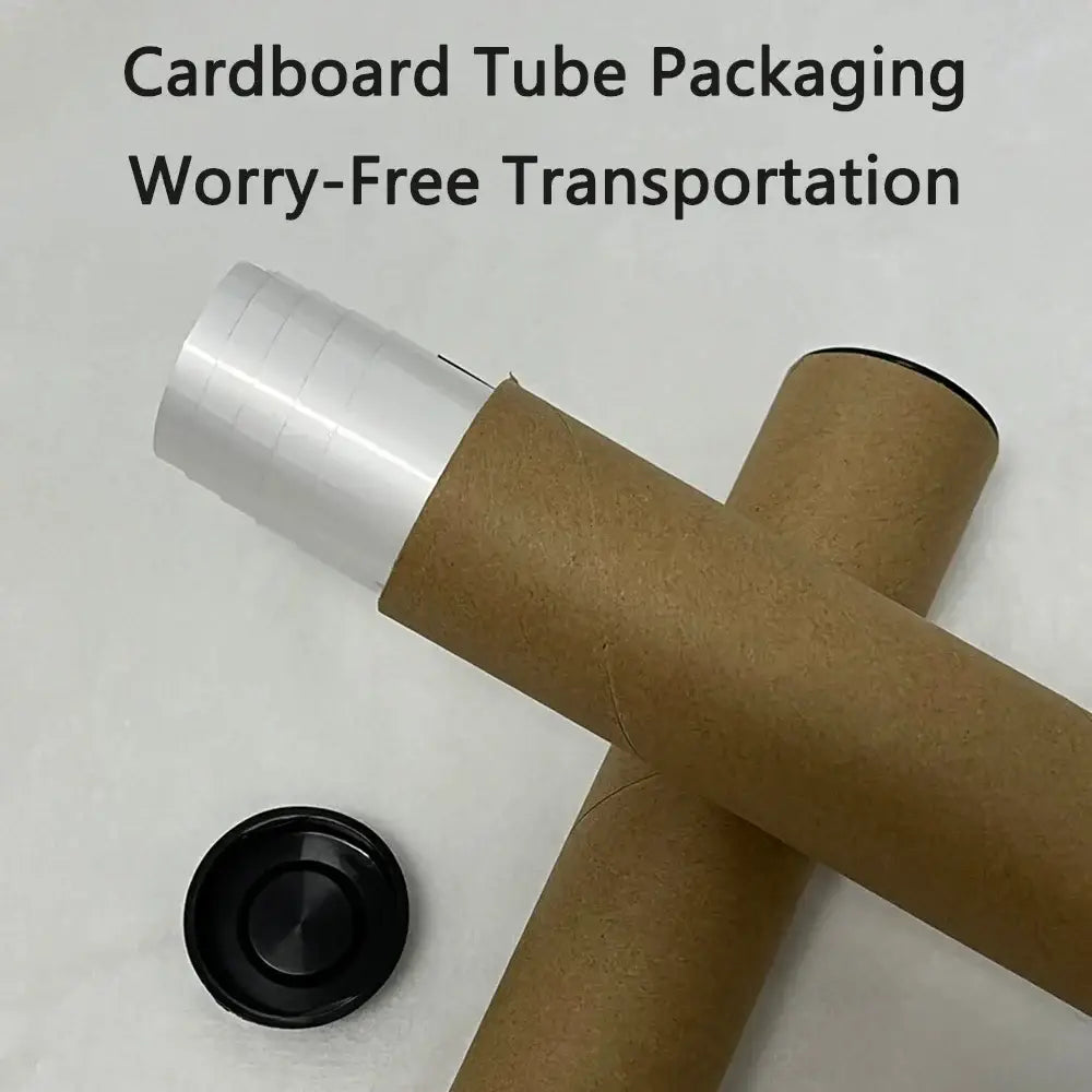 Brown cardboard tube packaging with clear plastic sleeve and black cap for chainsaw man makima wall poster hd art
