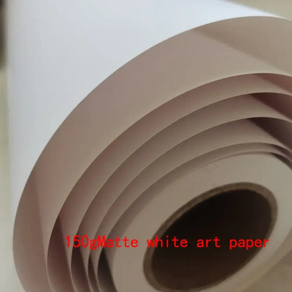 A roll of 150g matte white art paper with smooth non reflective surface and clean edges for custom anime game poster print
