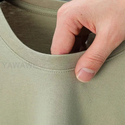 Olive green cotton custom message unisex t-shirt with ribbed crew neck in o-neck style 4xl-5xl size