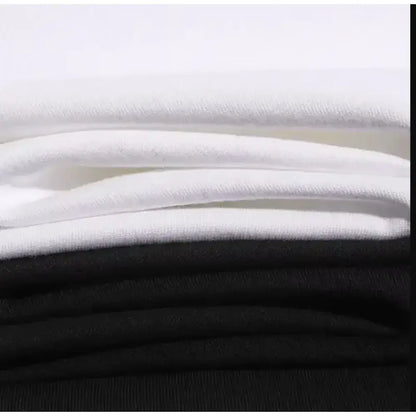 Stacked white and black short sleeve cotton t-shirts featuring demon slayer kamado tanjiro design