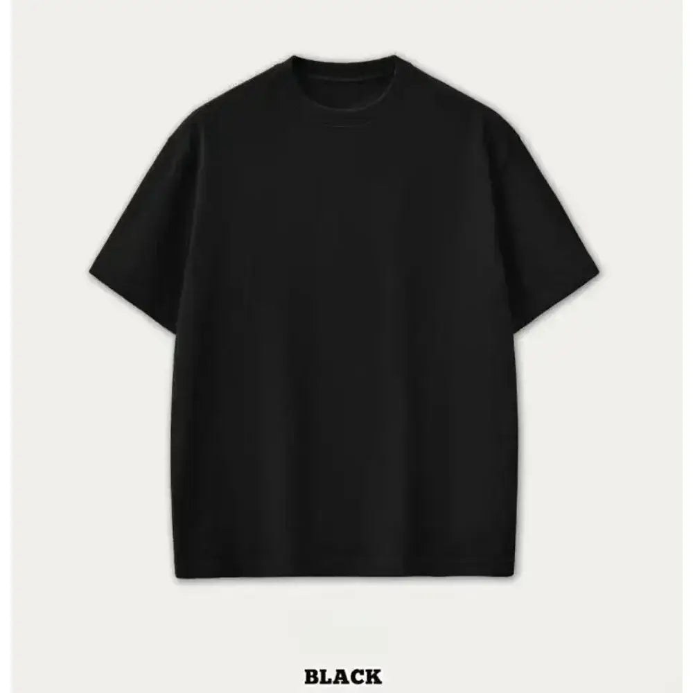 Black oversized cotton crewneck t-shirt with minimalist demon slayer muichiro tokito design for kids and adults