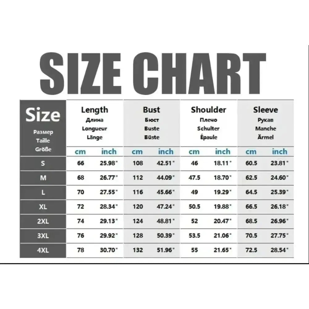 Demon slayer tanjiro kamado hooded jacket zip up coat size chart in gray text with english and russian measurements