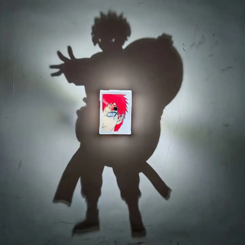 Detective conan goku rectangular white-framed projector lamp night light featuring red-haired anime character with tear