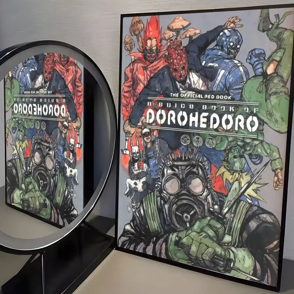 The official red book dorohedoro poster features vibrant comic-style wall art on minimalist pp paper paper wall art