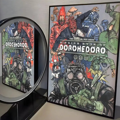 The official red book dorohedoro poster features vibrant comic-style wall art on minimalist pp paper paper wall art