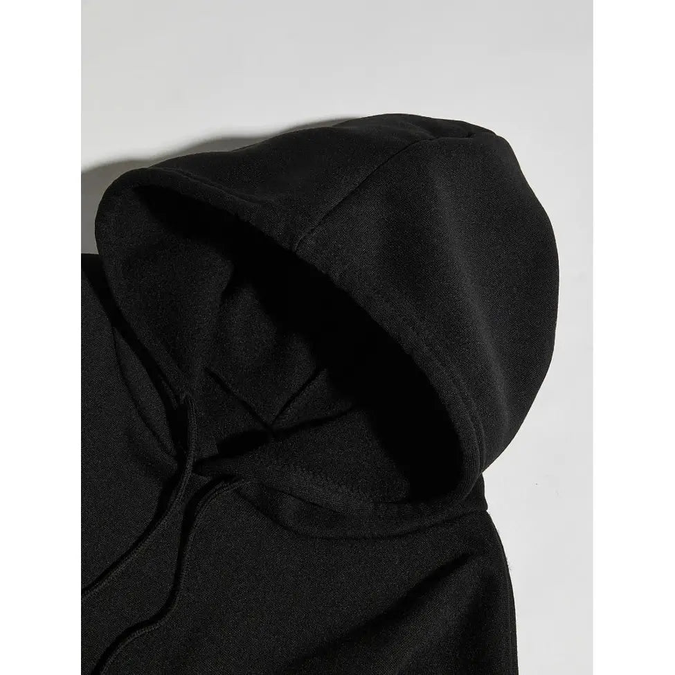 Black dragon ball broly oversized hoodie with soft textured fabric and matching drawstrings for loose fit comfort