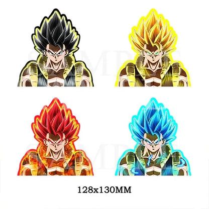 Four colorful glossy acrylic dragon ball gotenks lenticular sticker with waterproof decal for decoration