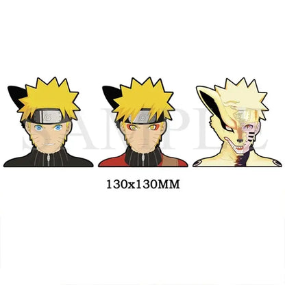 Three naruto character enamel pins with spiky blonde hair and konoha headbands for dragon ball waterproof decal collection