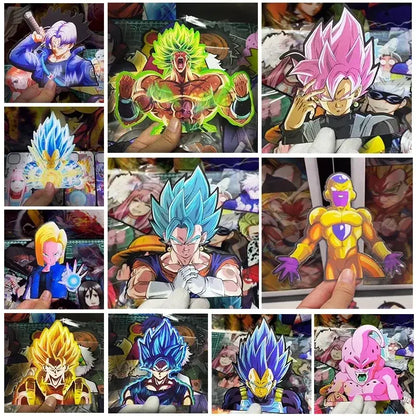 Vibrant dragon ball goku 3d lenticular sticker with super saiyan blue goku and vegeta waterproof decal