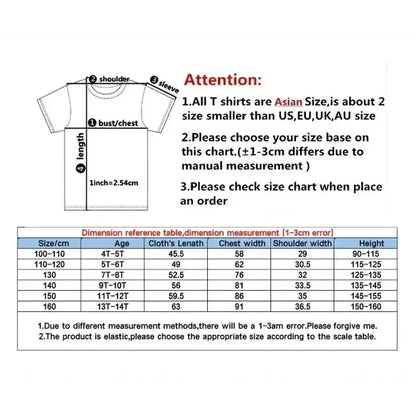 Dragon ball goku loose t-shirt quick drying asian size chart with measurement guide and dimension reference table